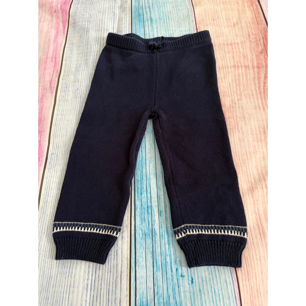 Janie and Jack Navy Sweater Pants 18-24 Months - Flaw